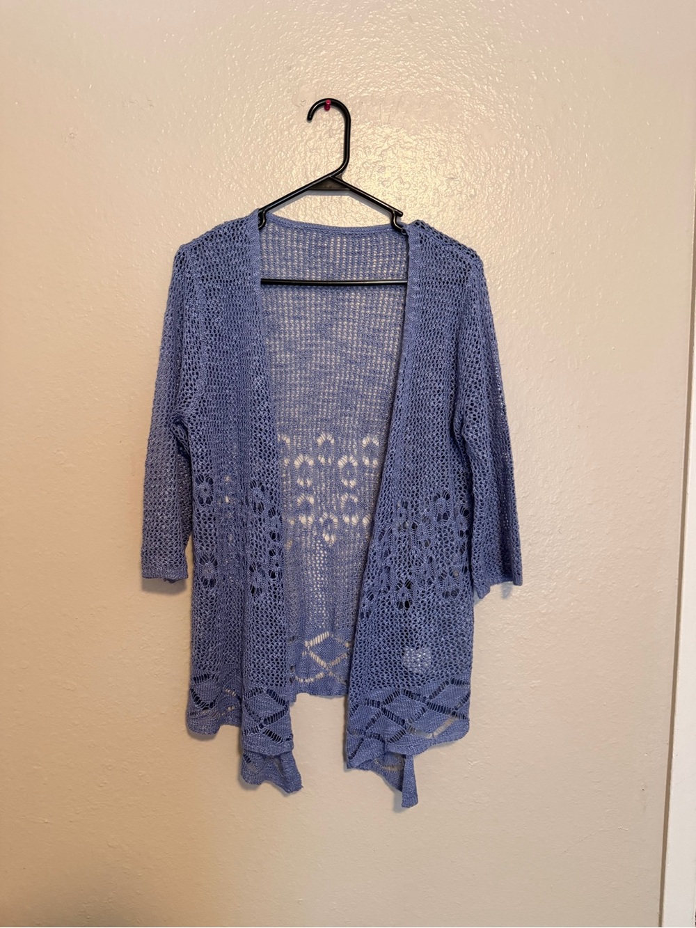 Source Unknown Periwinkle Open-Knit Women's Cardigan